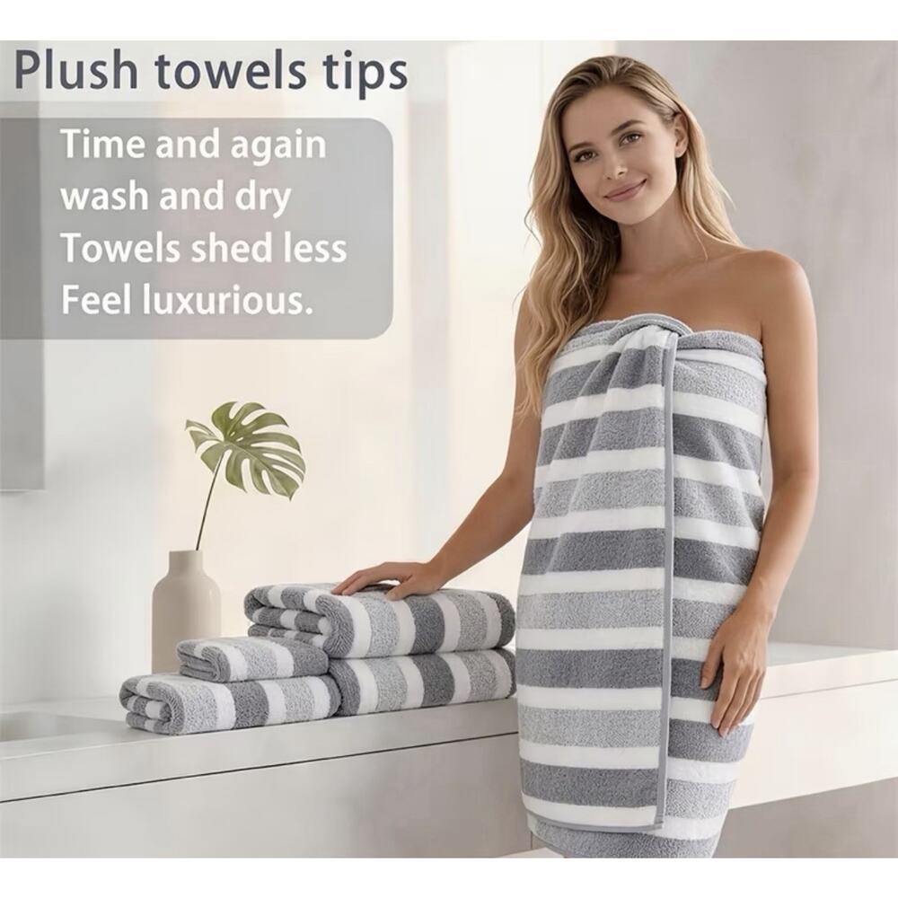10 Piece Super Absorbent Towel Set 2 Bath 4 Hand and 4 Washcloths New In Package - Picture 2 of 8